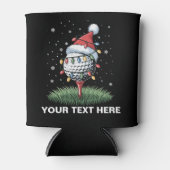 Personalized Golf Ball Christmas Tree Santa Hat  Blikjeskoeler (Voorkant)
