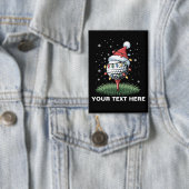 Personalized Golf Ball Christmas Tree Santa Hat  Button (Insitu)