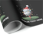 Personalized Golf Ball Christmas Tree Santa Hat  Cadeaupapier (Rol Hoek)