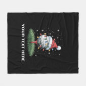 Personalized Golf Ball Christmas Tree Santa Hat Fleece Deken (Voorkant (Horizontaal))