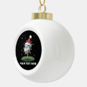 Personalized Golf Ball Christmas Tree Santa Hat  Keramische Bal Ornament (Rechts)