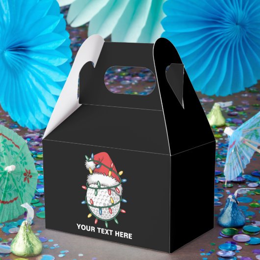 Personalized Golf Ball Santa Hat Christmas Lights Bedankdoosjes (Feest)