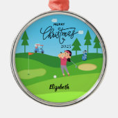 Personalized Golf Christmas Ornament for Her (Voorkant)