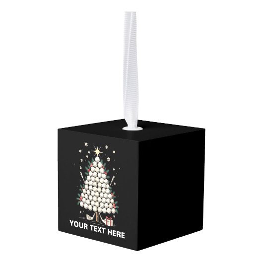Personalized Golf Christmas Tree Equipment Family Kubus Ornament (Achter hoekig)