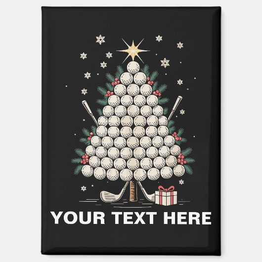 Personalized Golf Christmas Tree Equipment Family Magneet (Voorkant)