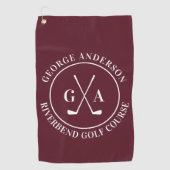 Personalized Golf Club Monogram Gift Golfhanddoek (Voorkant)