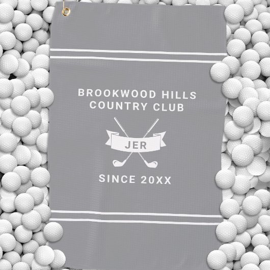 Personalized Golf Club Monogrammed Name Gray Golfhanddoek