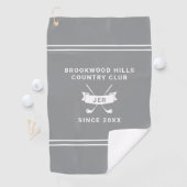 Personalized Golf Club Monogrammed Name Gray Golfhanddoek (Insitu)