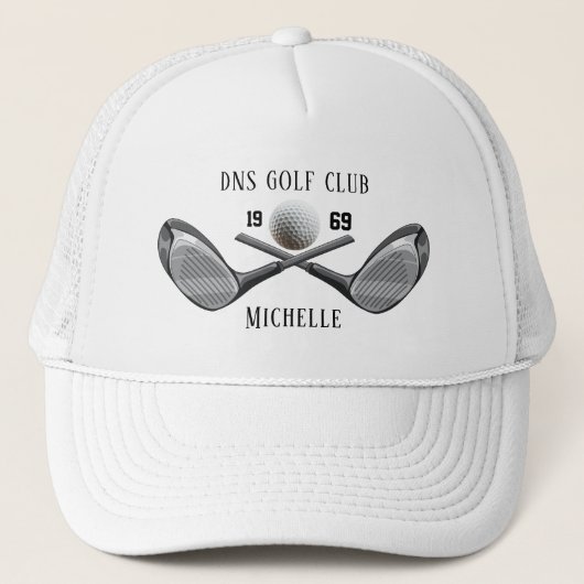 Personalized Golf Club Name Classic Trucker Pet (Voorkant)
