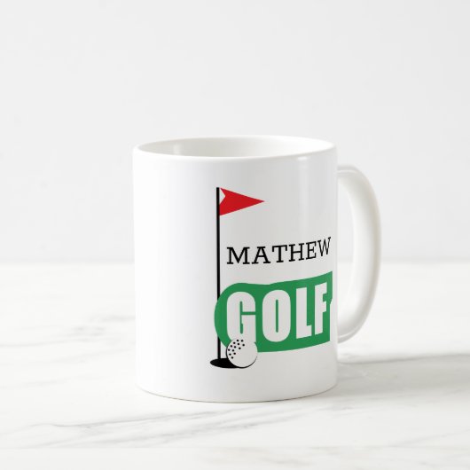 Personalized Golf Coffee Mug (Devant droit)