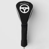Personalized golf driver cover with car wheel logo (Voorkant)
