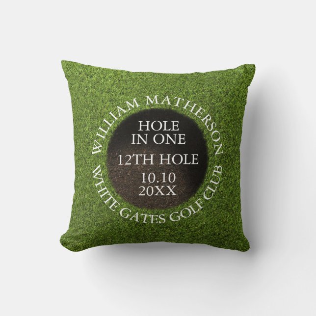 Personalized Golf Hole in One Award Kussen (Voorkant)