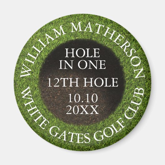 Personalized Golf Hole in One Award Magneet (Voorkant)
