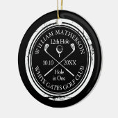 Personalized Golf Hole in One Keepsake Keramisch Ornament (Links)