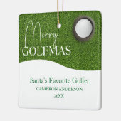 Personalized Golf lover Merry Christmas Photo Keramisch Ornament (Links)