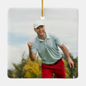 Personalized Golf lover Merry Christmas Photo Keramisch Ornament (Achterkant)