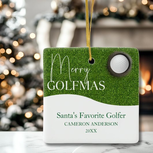 Personalized Golf lover Merry Christmas Photo Keramisch Ornament