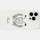 Personalized Golf Monogram Crest Elegant Case-Mate iPhone Case (Achterkant (horizontaal))