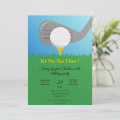 Personalized Golf Party Invitation Printable Kaart (Staand voorkant)
