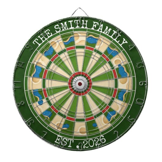 Personalized Golf Style Family Dartboard EST 2026 Dartbord (Voorkant)
