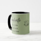 Personalized Graduate Mug – Elegant Script Style (Devant gauche)