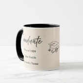 Personalized Graduate Mug – Elegant Script Style (Devant gauche)