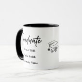 Personalized Graduate Mug – Elegant Script Style (Devant gauche)