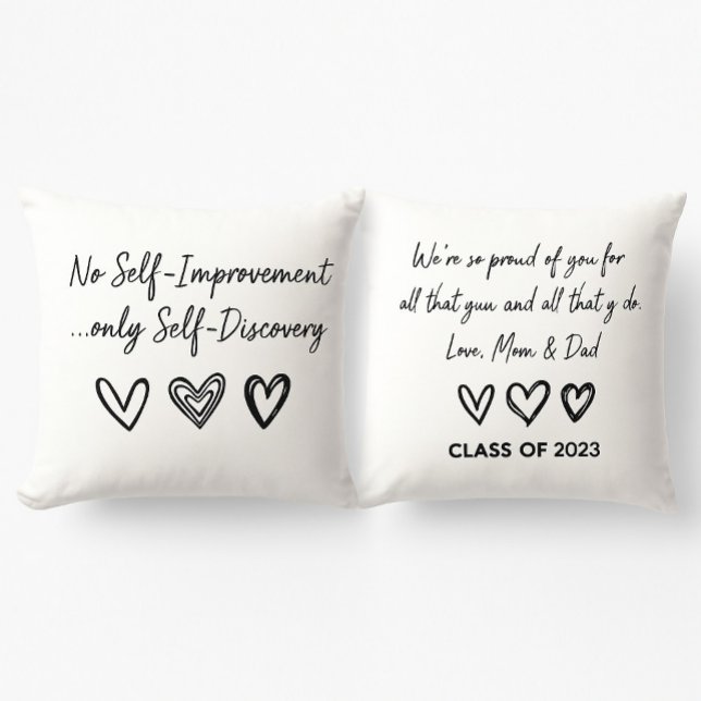 Personalized Graduation Gift Throw Pillow Kussen (Personalize Graduation Year along with Your Message at the back)
