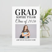 Personalized Graduation Party Photo Invitation (Debout devant)