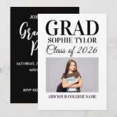 Personalized Graduation Party Photo Invitation (Devant / Derrière)