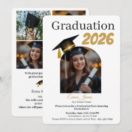 Personalized Graduation Party Photo Invitation Car Feestdagenkaart