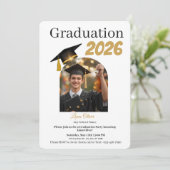Personalized Graduation Party Photo Invitation Feestdagenkaart (Staand voorkant)