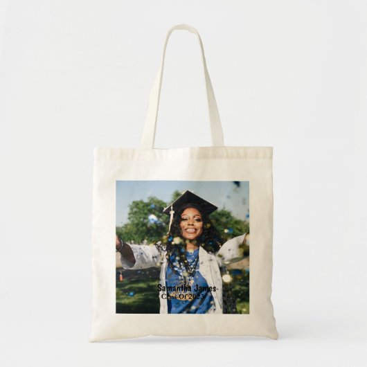 Personalized Graduation Photo and Name Tote Bag (Voorkant)