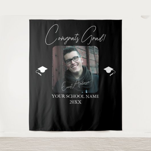 Personalized Graduation Photo Banner Class of 2026 Wandkleed (Voorkant)