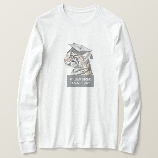 Personalized Graduation T-Shirt | Tiger Grad (Design devant)