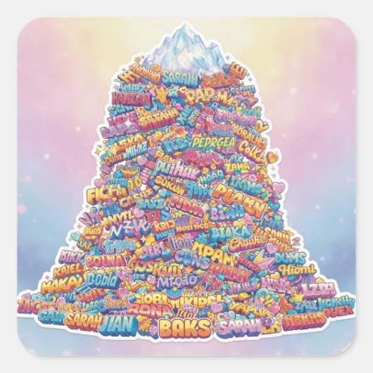 Personalized Graffiti Name Avalanche Vierkante Sticker (Voorkant)