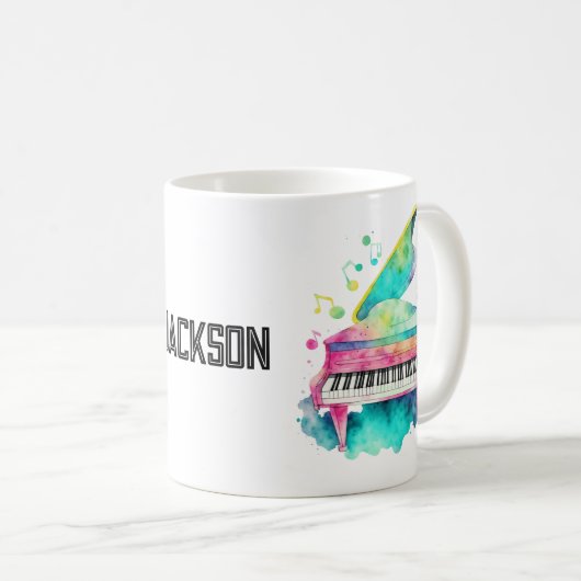 Personalized Grand Piano Mug – Custom Name (Devant droit)