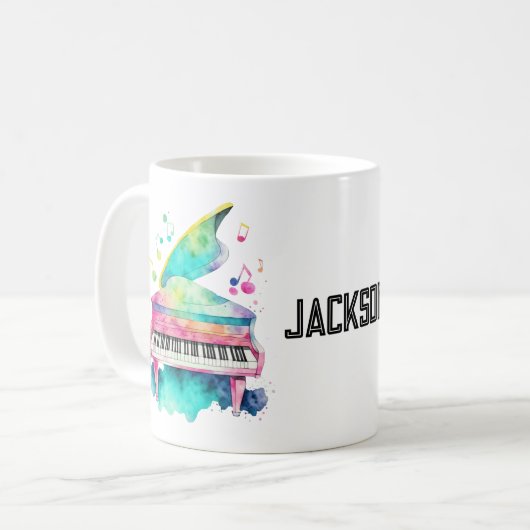 Personalized Grand Piano Mug – Custom Name  (Devant gauche)