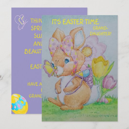 Personalized Granddaughter's Easter Greeting Card Feestdagenkaart (Voorkant / Achterkant)