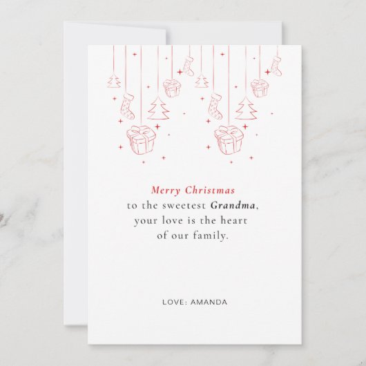 Personalized Grandma Christmas Card Kaart (Voorkant)