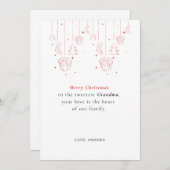 Personalized Grandma Christmas Card Kaart (Voorkant / Achterkant)