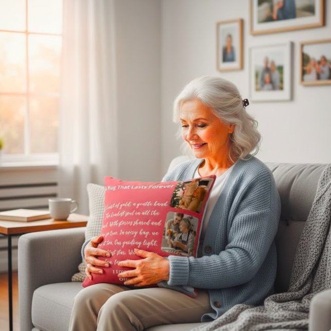 Personalized Grandma Gift - Hug That Lasts Forever Kussen (Creator heeft geüpload)