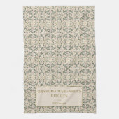 Personalized Grandma Kitchen Gift Botanical Green Theedoek (Verticaal)