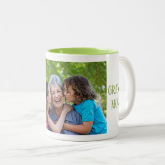 Personalized Grandmom Photo Mug Mother's day Gift Tweekleurige Koffiemok