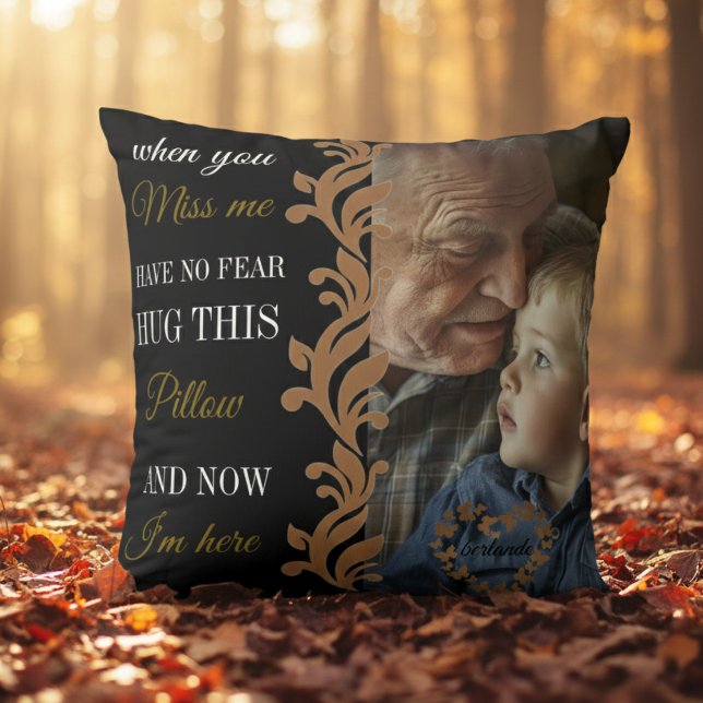 Personalized Grandpa Memorial Photo Pillow Kussen (Creator heeft geüpload)
