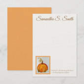 Personalized Gratitude Pumpkin Flat Note Card Kaart (Voorkant / Achterkant)