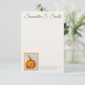 Personalized Gratitude Pumpkin Flat Note Card Kaart (Staand voorkant)