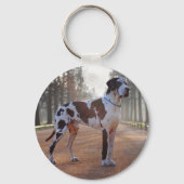 Personalized Great Dane – Minimalist  Sleutelhanger (Voorkant)