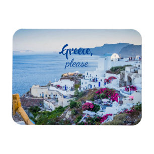 Personalized/Greece Please/Santorini Magneet