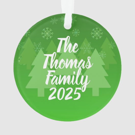 Personalized Green Acrylic Christmas Ornament (achterkant)